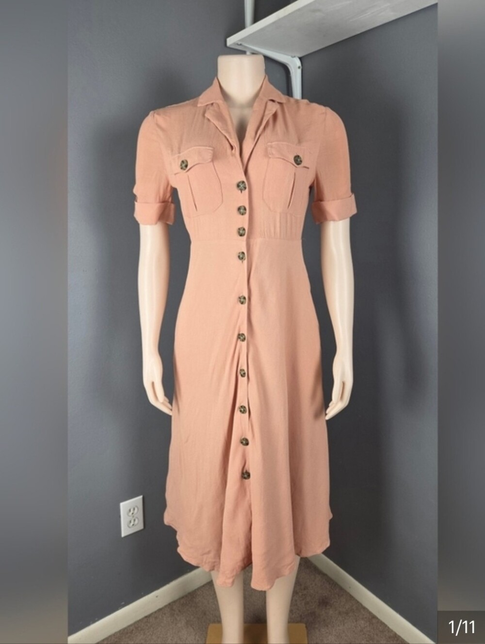 J. Crew Pink Buttoned Shirt Dress - Picture 12 of 12